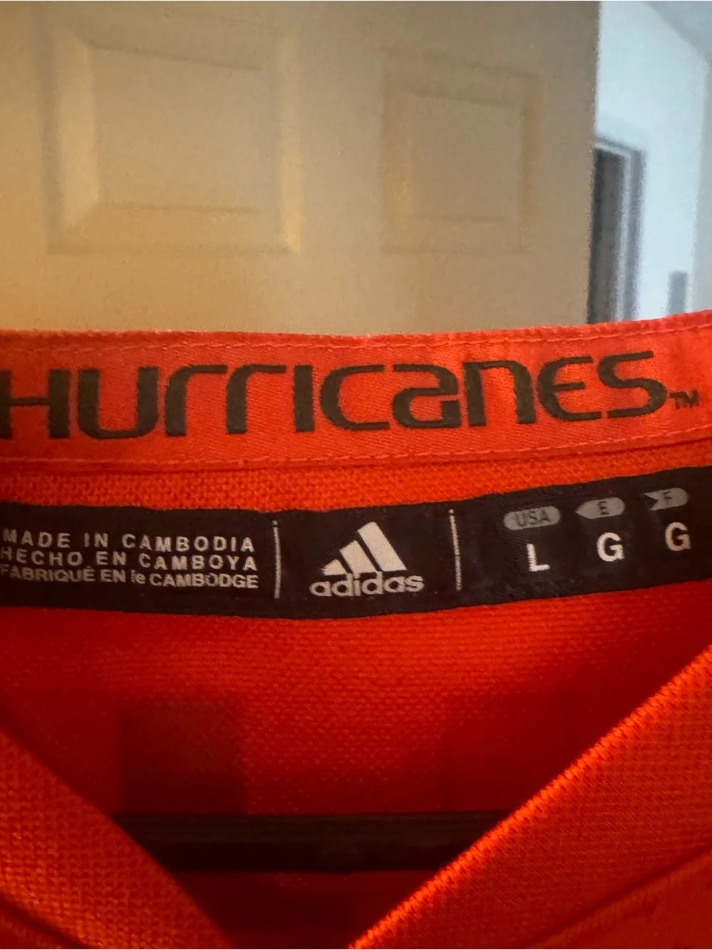 adidas Miami Hurricanes Football Jersey Orange Green White #1 Size L